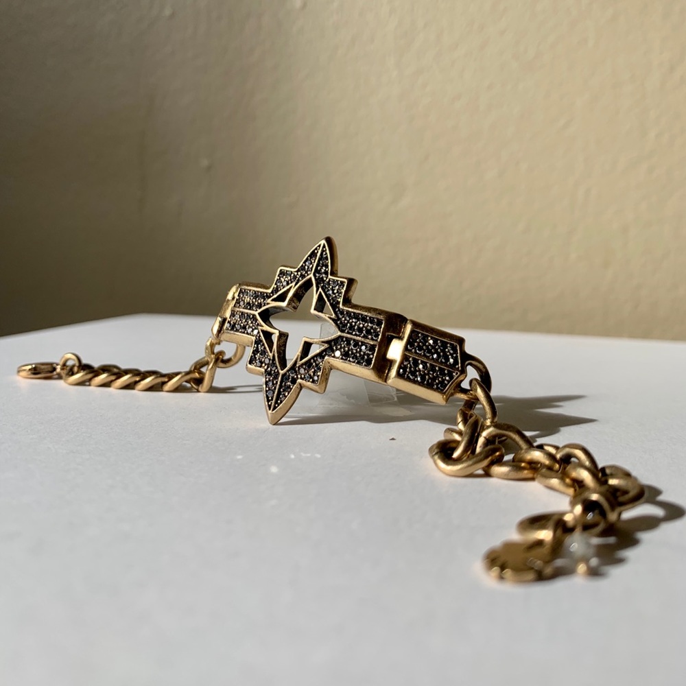 Lucky Brand | Brass Art Deco Rhinestone Bracelet